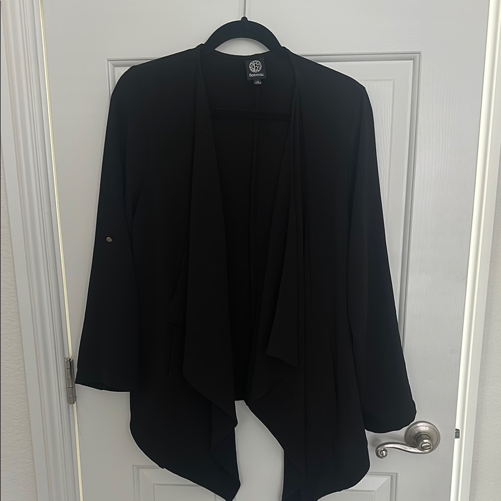 Bobeau Black Waterfall Cardigan Sweater